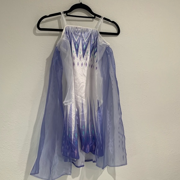 Disney frozen Elsa Princess pretend play costume dress blue white mesh arms 4-6 - Picture 5 of 12